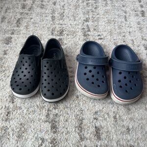CROCS Kids' Black and Navy Water Shoes bundle